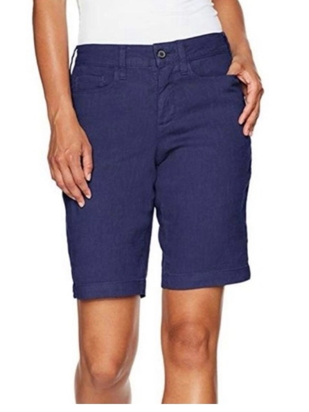 NYDJ Classic Navy Bermuda Shorts – Size 12. New With Tags